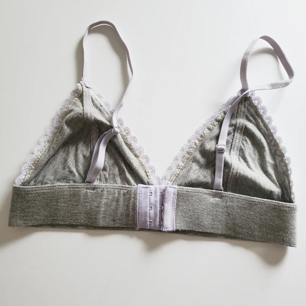 Urban Outfitters Bra Pins‎ & Needles bra gray lace Medium bralette lace
